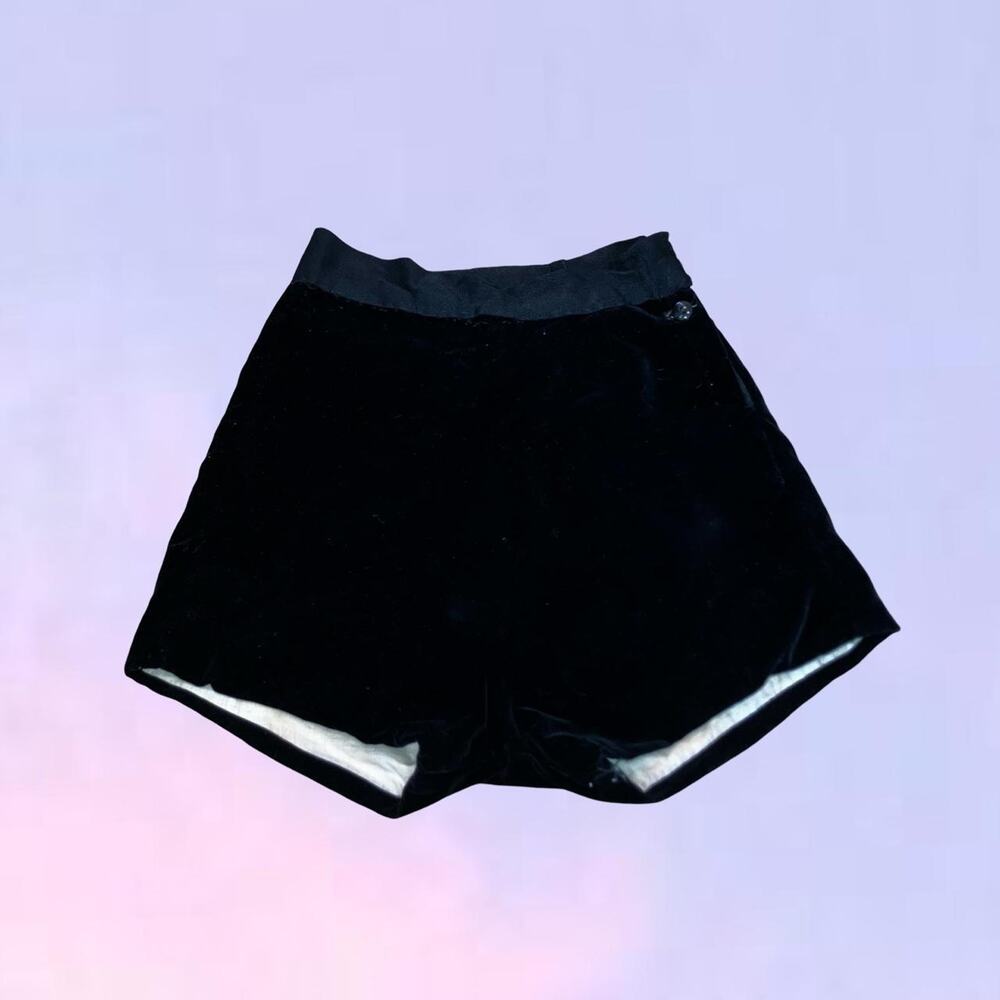 Vintage 1930s 1940s velvet handmade tap shorts high waisted hot pants